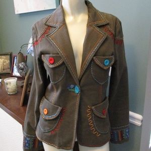 NOT Anna Sui Designer Embroidered Jacket Large Medium